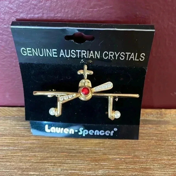 New Lauren-Spencer Propeller Airplane Brooch/Pin - Picture 1 of 8